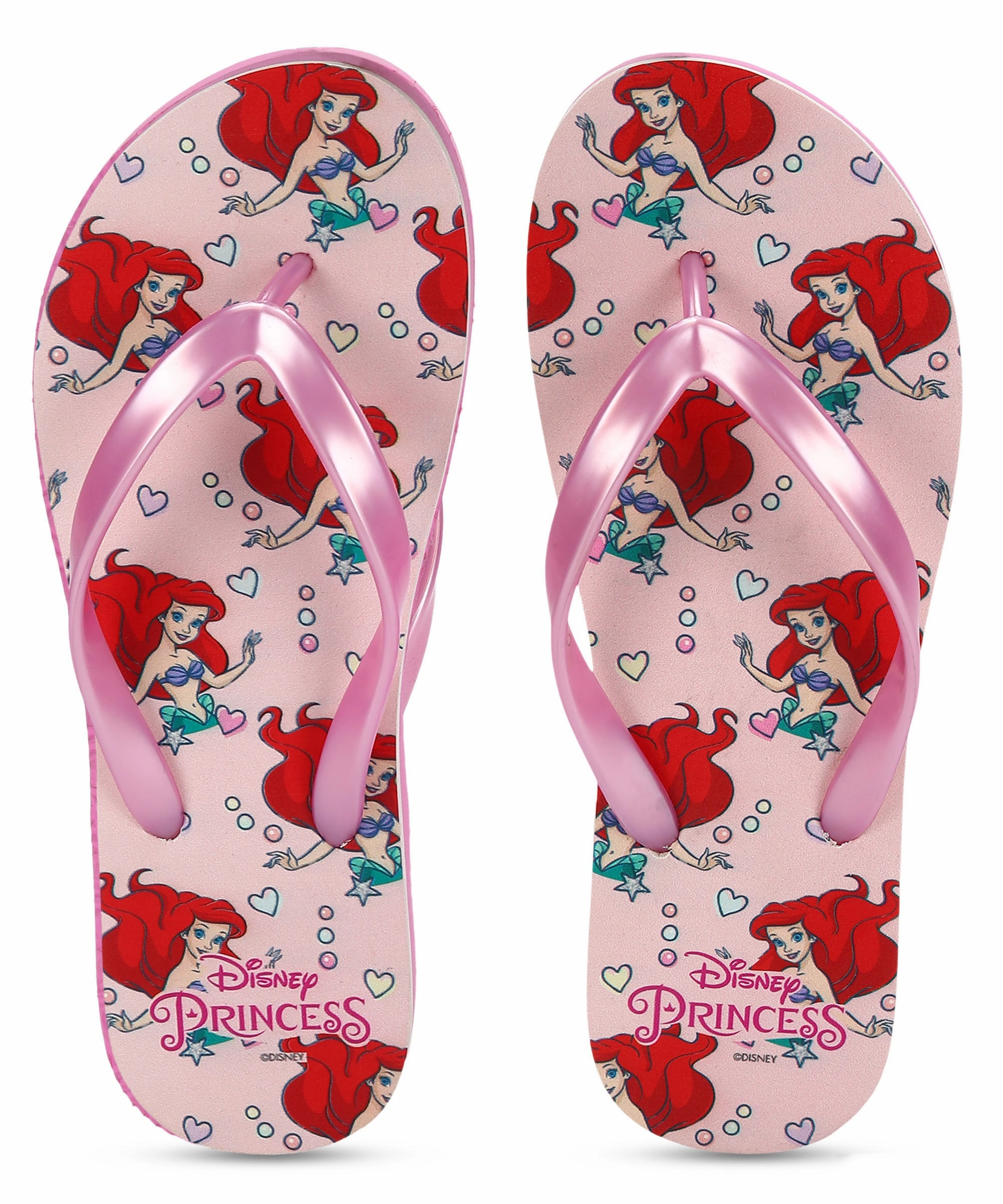 Bostek Flip Flops Disney Ariel HWDK3739L Women's Slippers | Stylish Comfortable Slippers with Cushioned Footbed for Comfort Fit | Perfect for Everyday Use I Pink