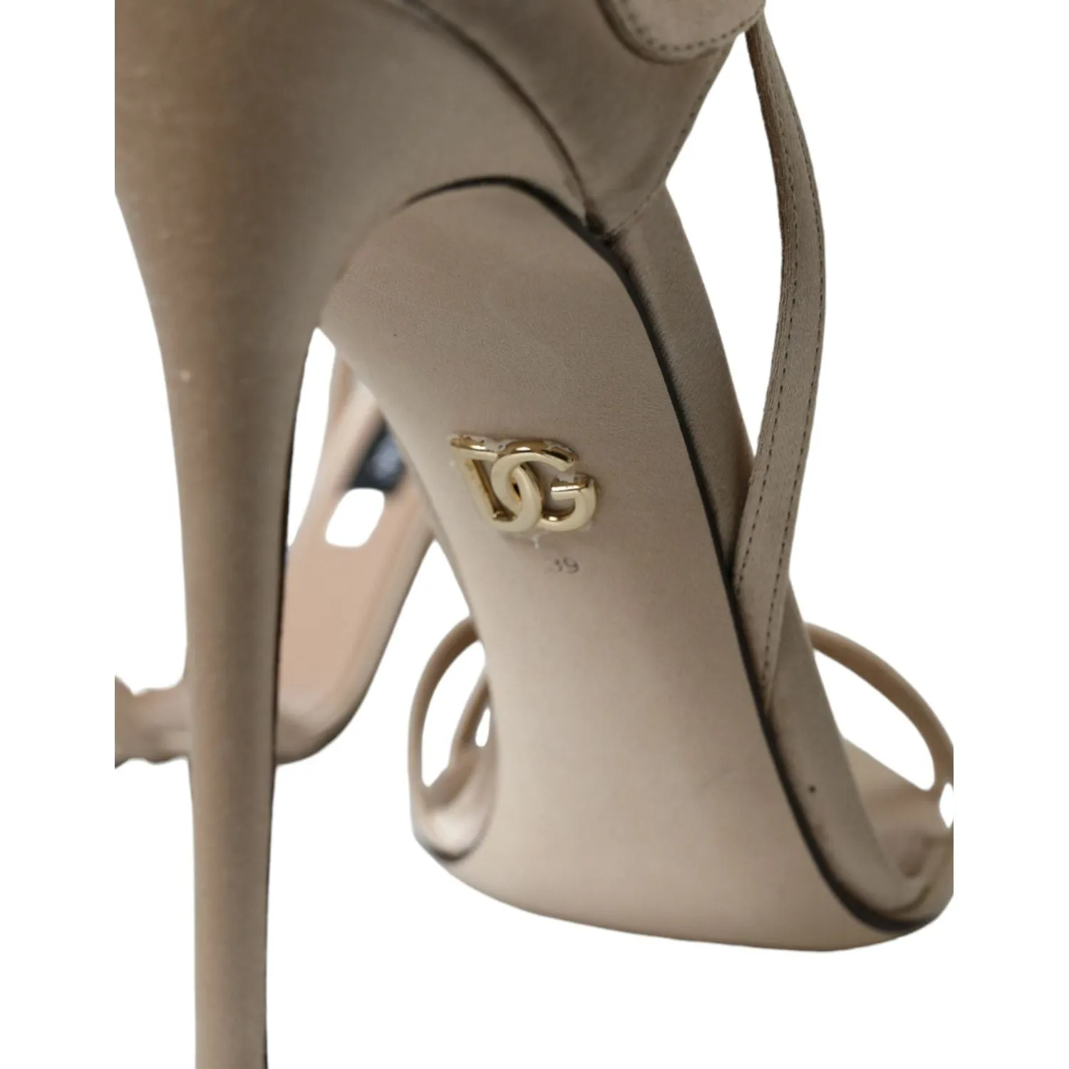 Sandals St Maarten Dolce & Gabbana Beige Leather Strappy Heels Sandals Shoes