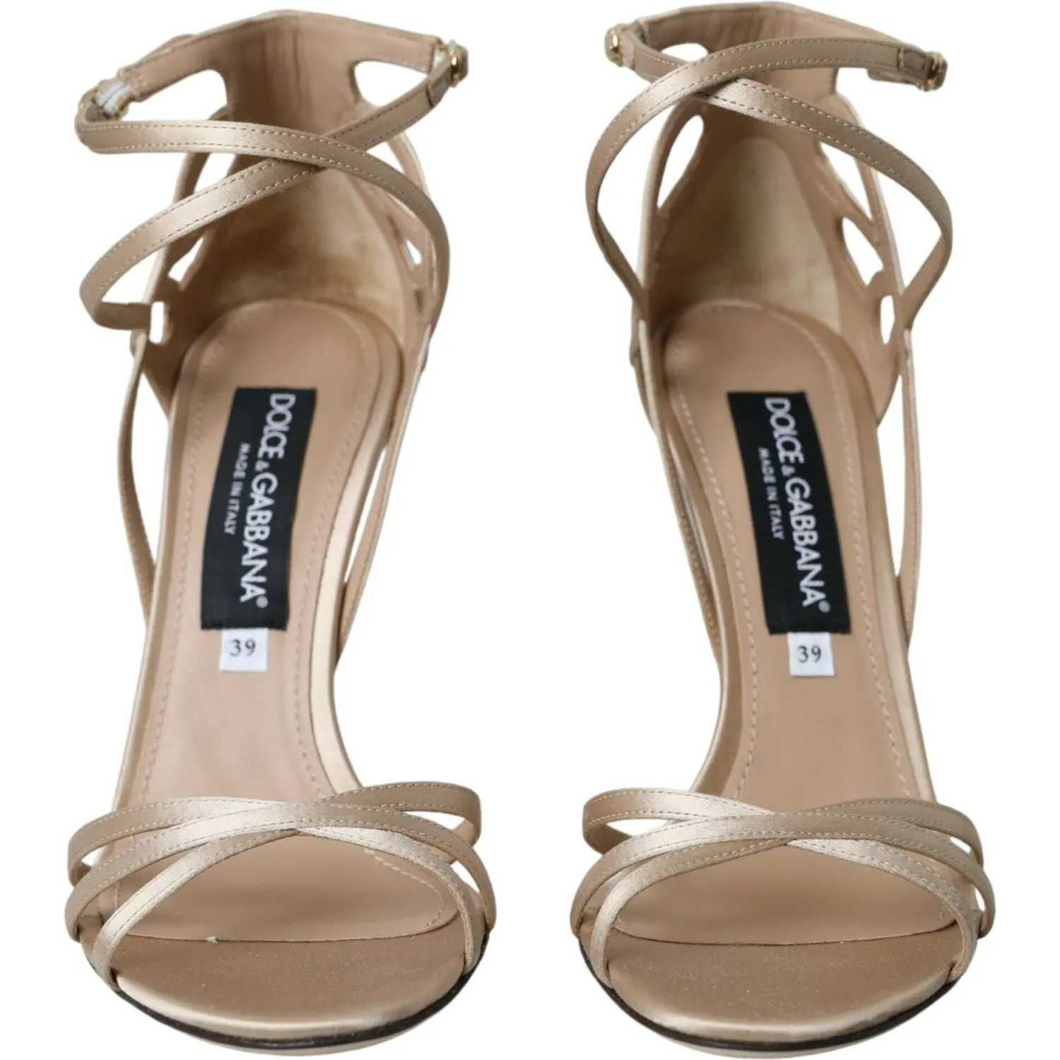 Royal Caribbean Sandals Jamaica Dolce & Gabbana Beige Leather Strappy Heels Sandals Shoes