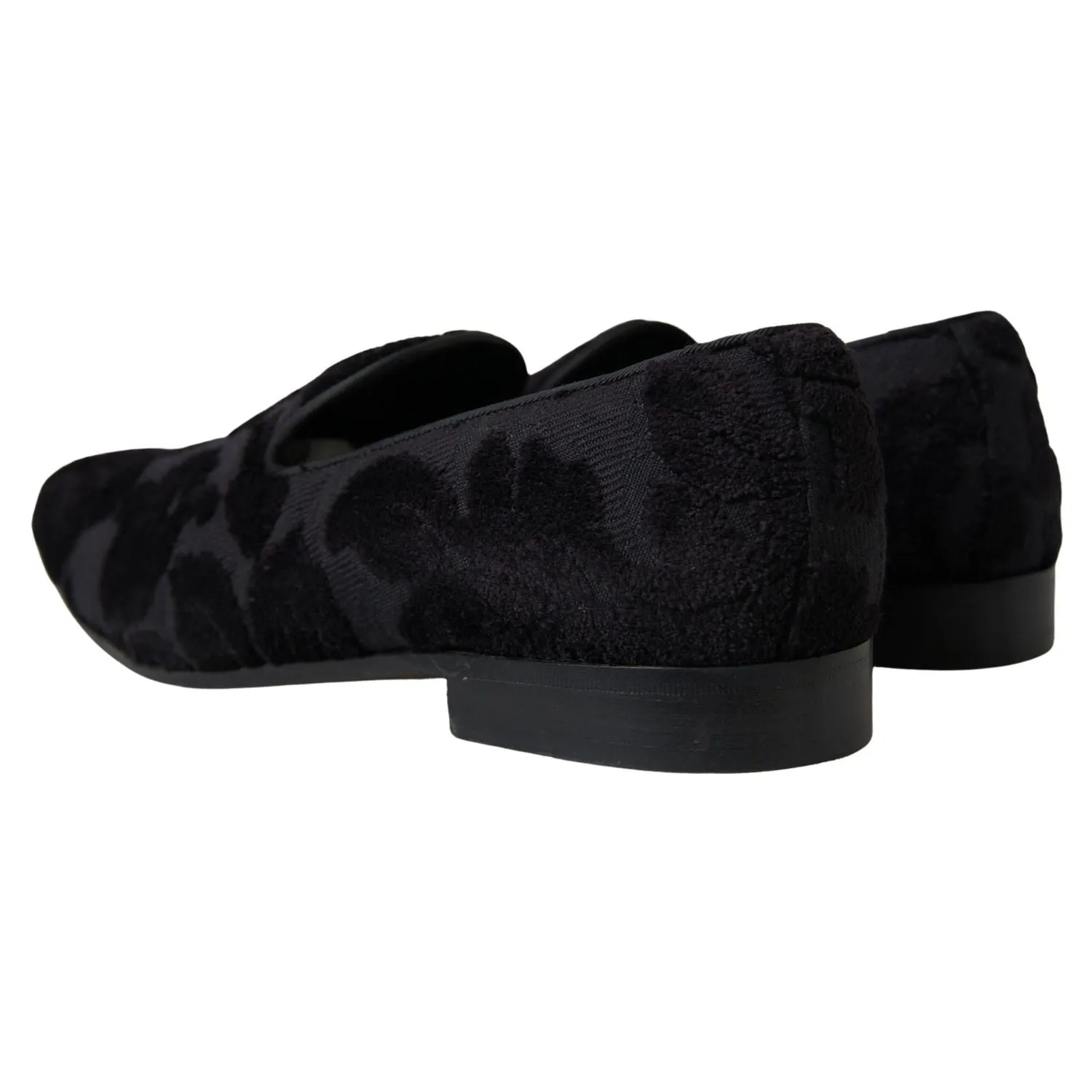 Dolce & Gabbana Black Brocade Loafers Formal Shoes Everyday Loafers
