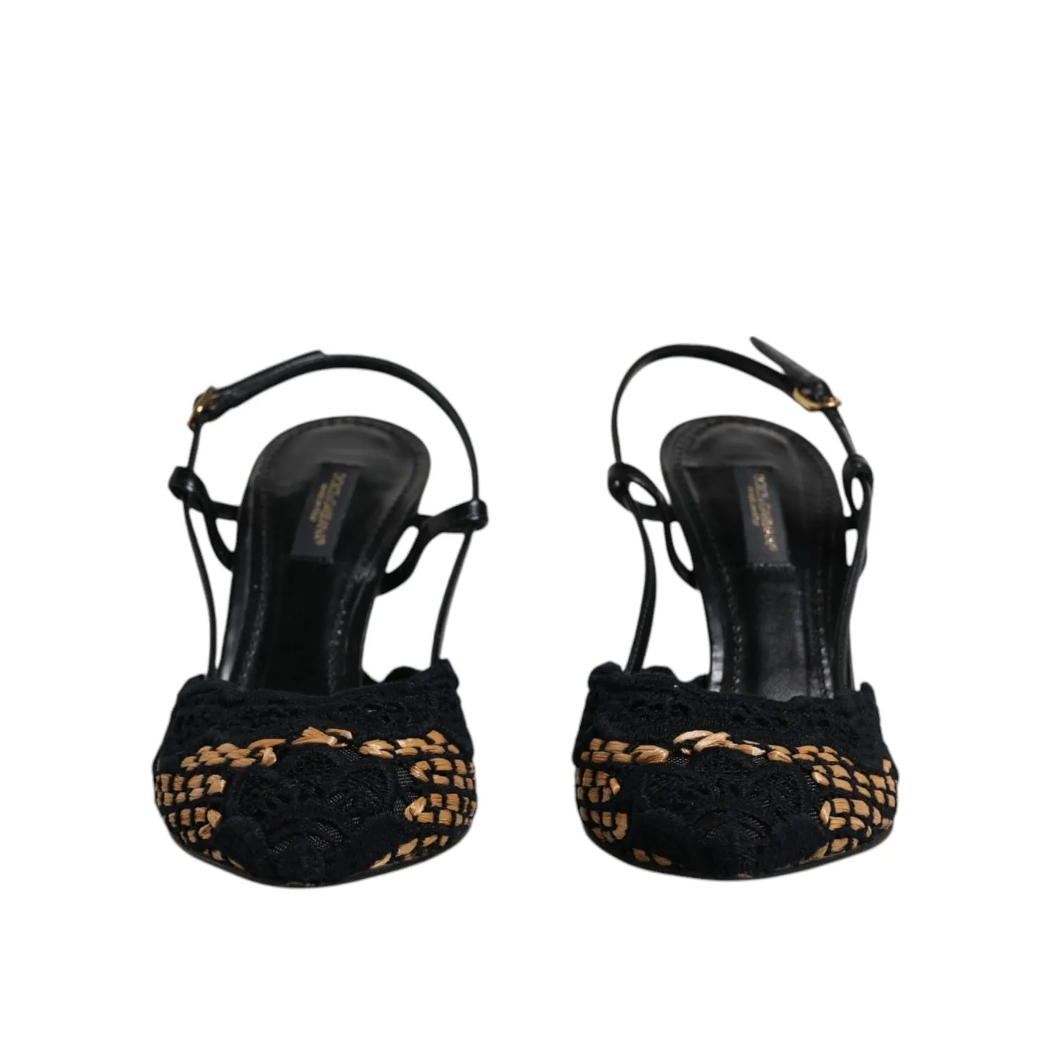 Baby Sandals Supportive Straps Dolce & Gabbana Black Brown Lace High Heels Slingback Shoes