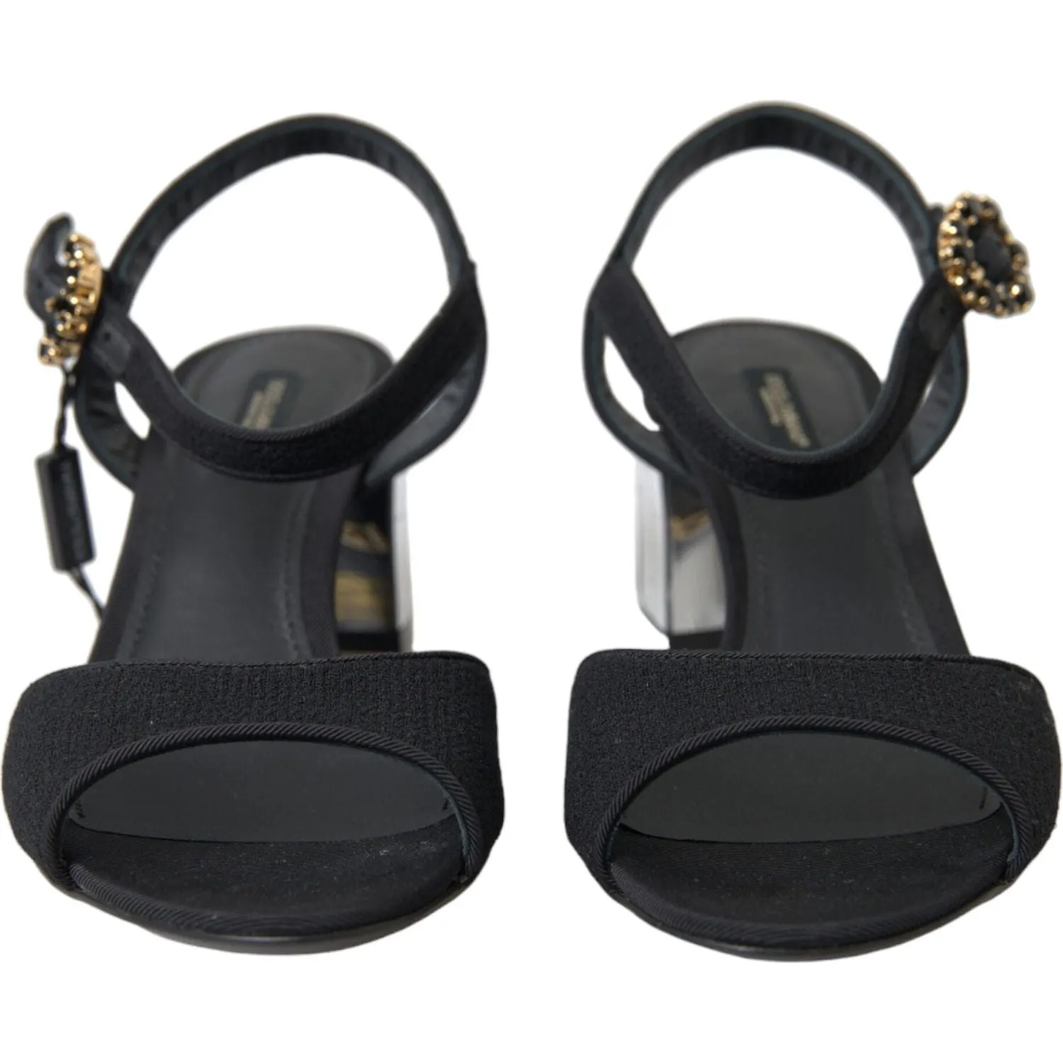 Dolce & Gabbana Black Crystals Ankle Strap Sandals Shoes Sandals For Sale Near Me