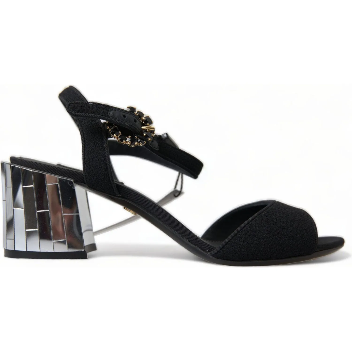 Dolce & Gabbana Black Crystals Ankle Strap Sandals Shoes Born Sandals