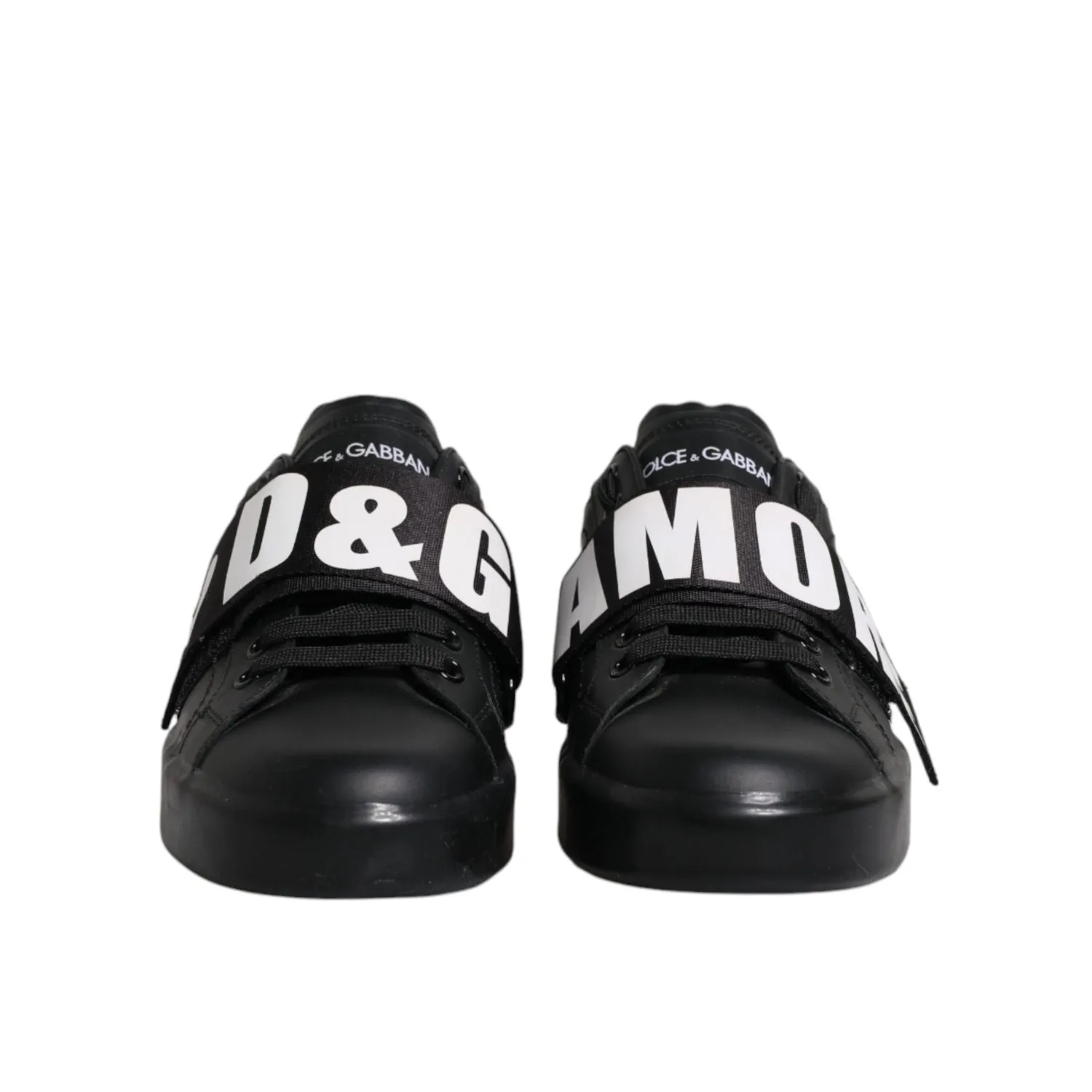 Dolce & Gabbana Black D&G AMORE Low Top Sneakers Shoes Celebrity Sneakers