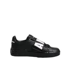 Magnanni Sneakers Sale Dolce & Gabbana Black D&G AMORE Low Top Sneakers Shoes