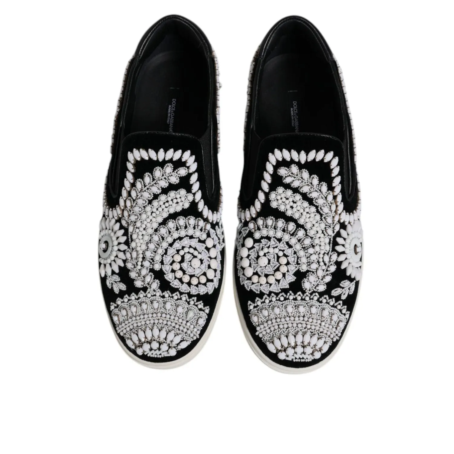 Dolce & Gabbana Black Embellished London Men Slip On Shoes Marc Fisher Loafers