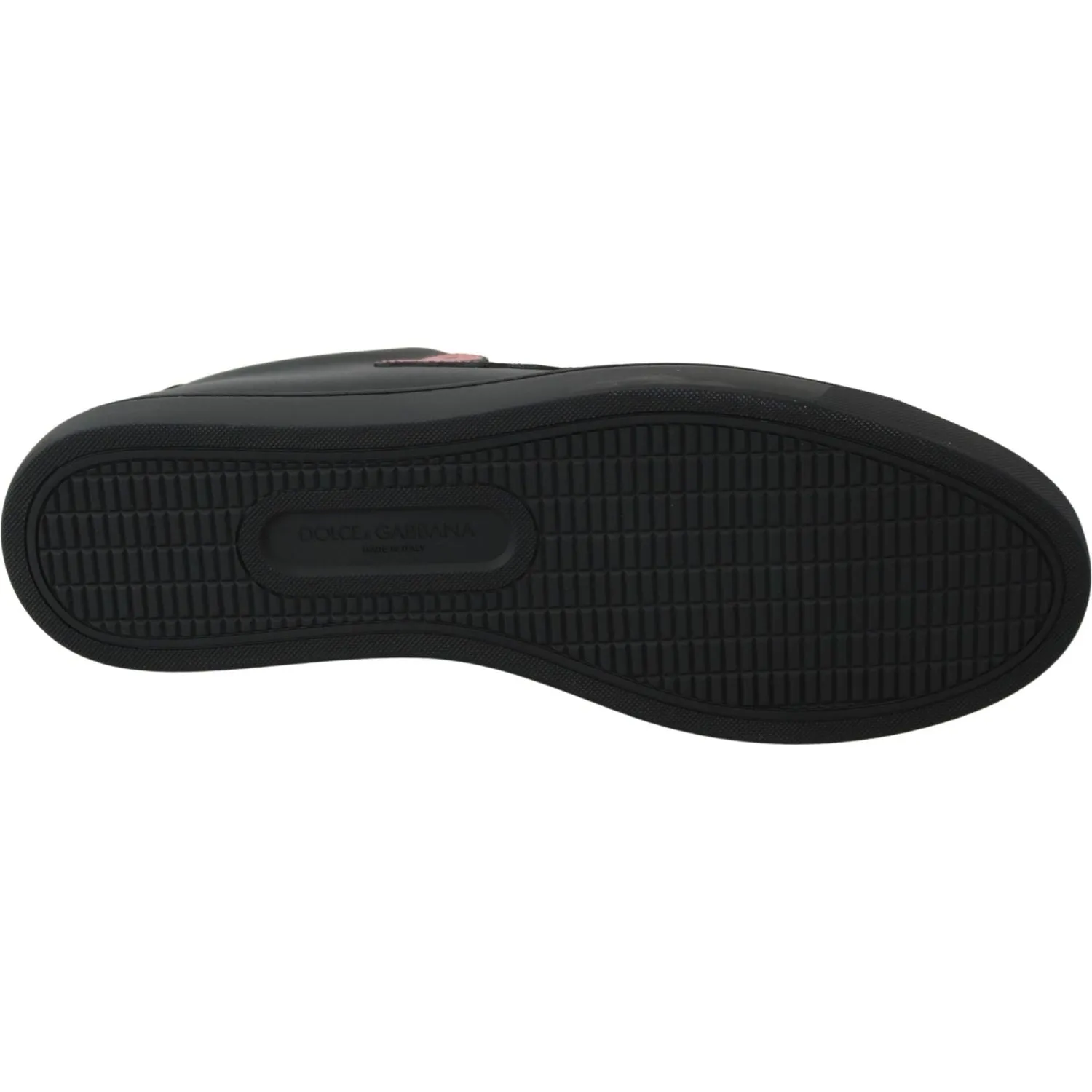 Clean Sneakers Dolce & Gabbana Black Leather Love Heart Sneakers Womens Shoes