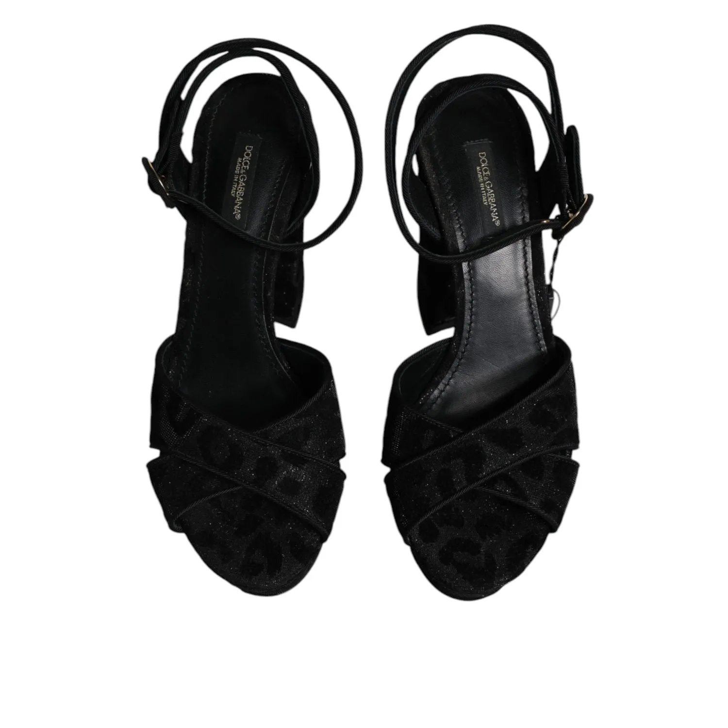 Jeans And Sandals Dolce & Gabbana Black Leopard Platform Heels Sandals Shoes