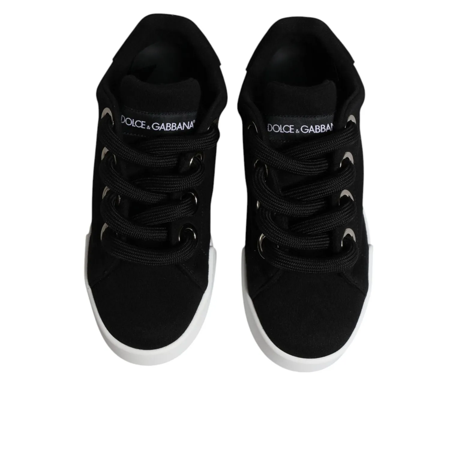 Dolce & Gabbana Black Portofino Low Top Sneakers Shoes 180 Sneakers