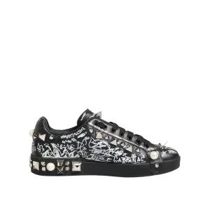 Stefan Janoski Sneakers Dolce & Gabbana Black Portofino Stud Embellished Sneakers Shoes