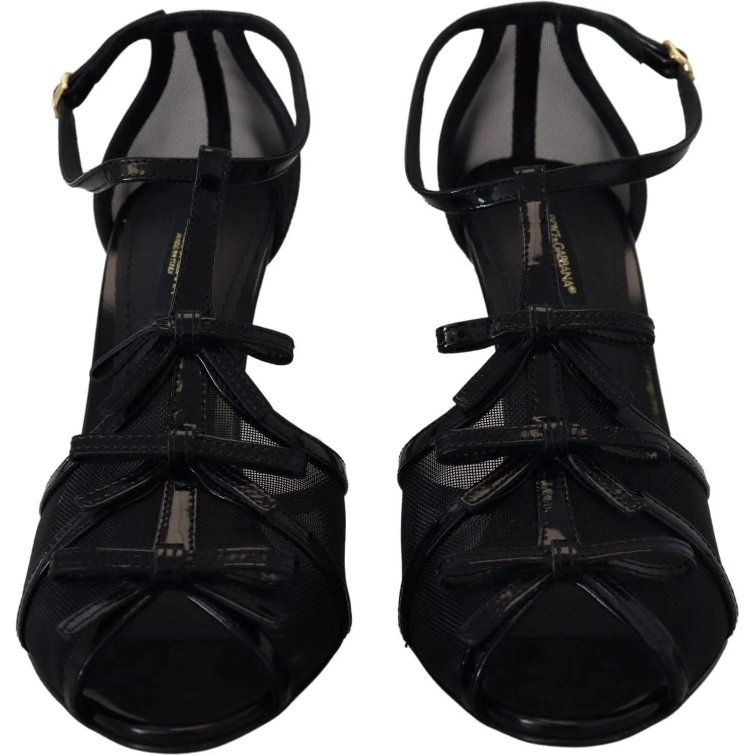 Dolce & Gabbana Black Stiletto High Heels Sandals Shoes String Sandals