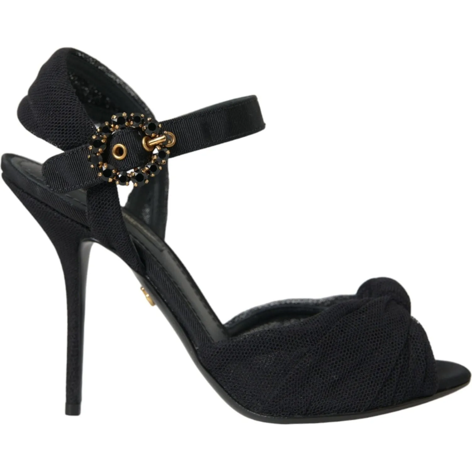 Dolce & Gabbana Black Suede Embellished Heels Sandals Shoes Sandals Exhuma