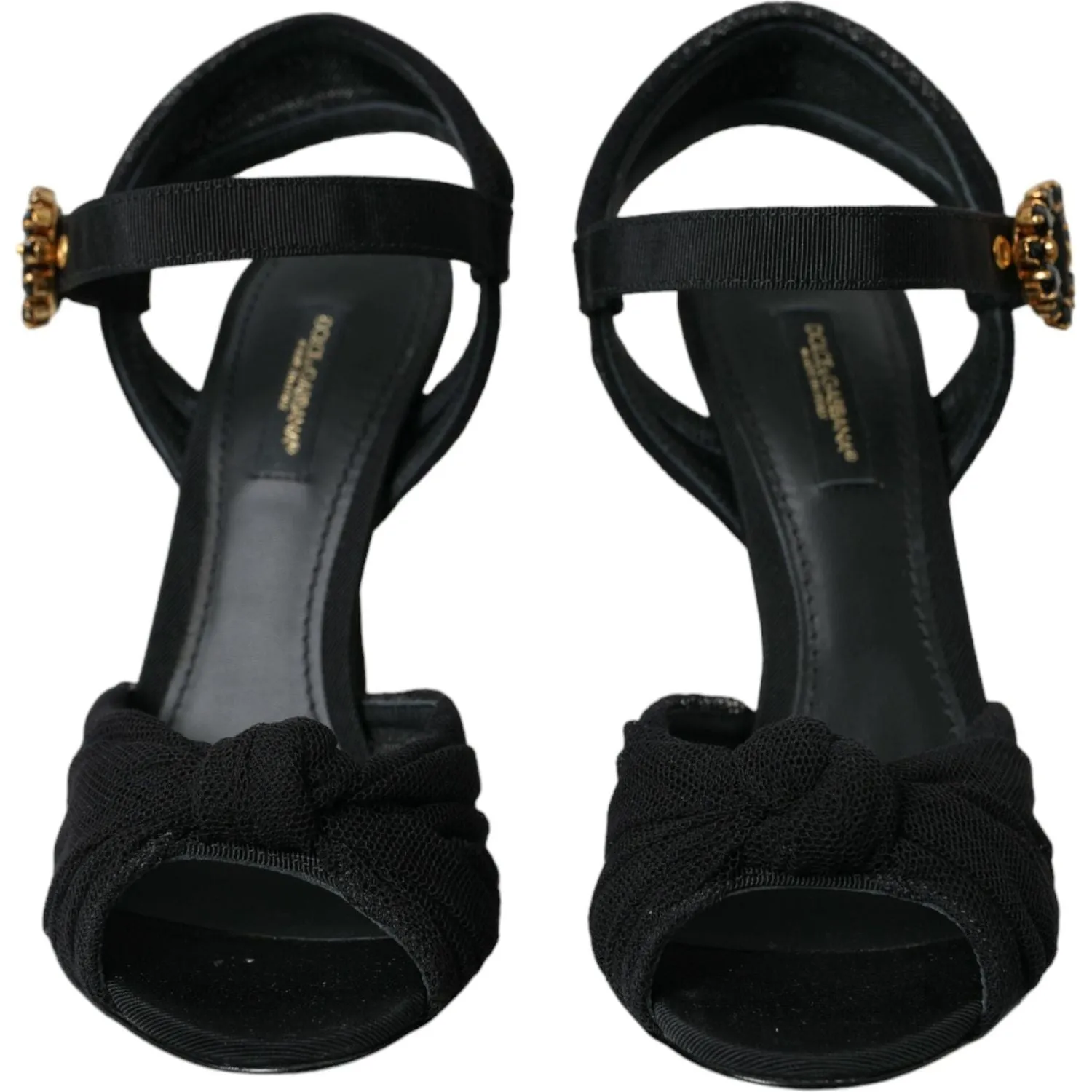 Dolce & Gabbana Black Suede Embellished Heels Sandals Shoes Sandals Promo Code