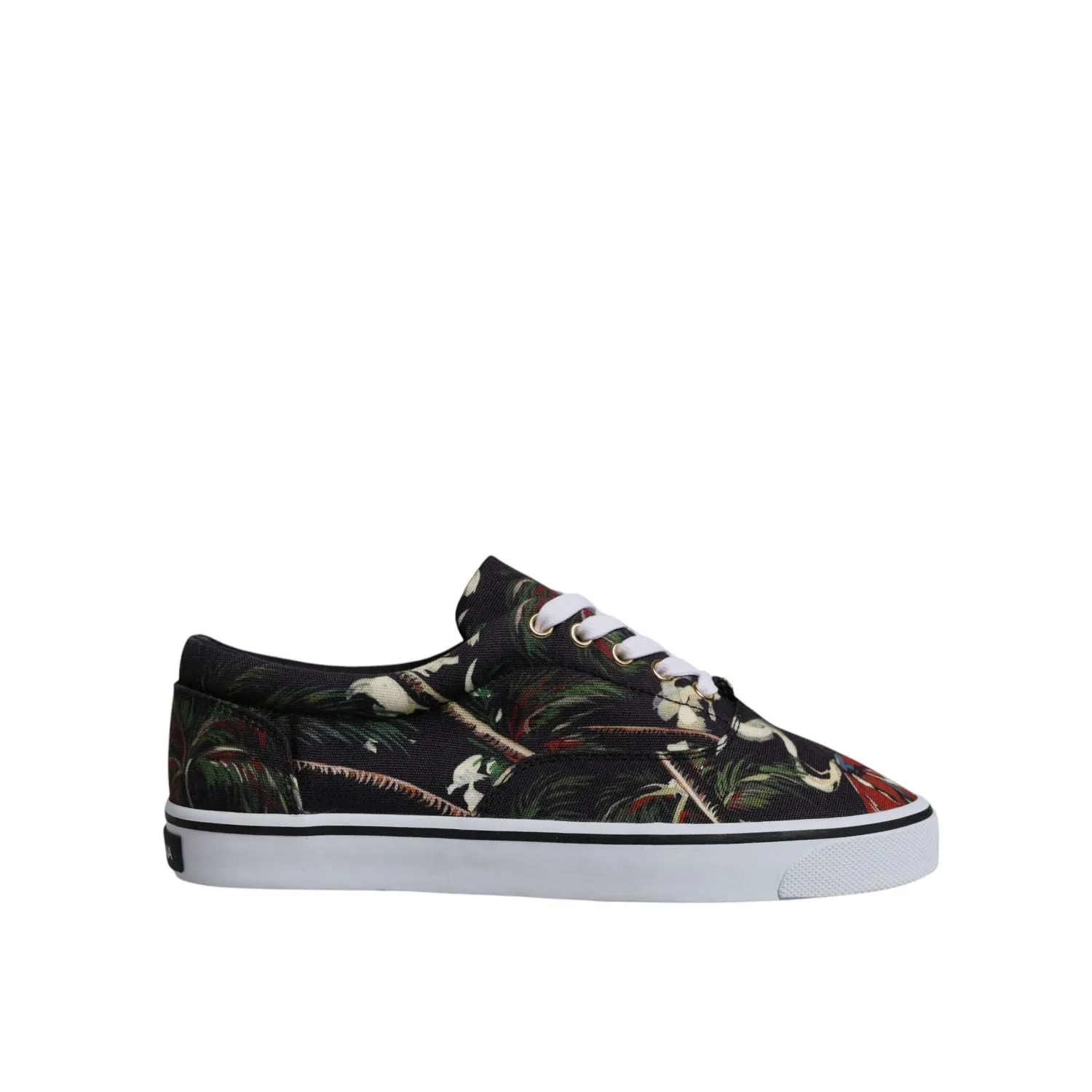 Led Light Sneakers Dolce & Gabbana Black Tropical Print Low Top Sneakers Shoes