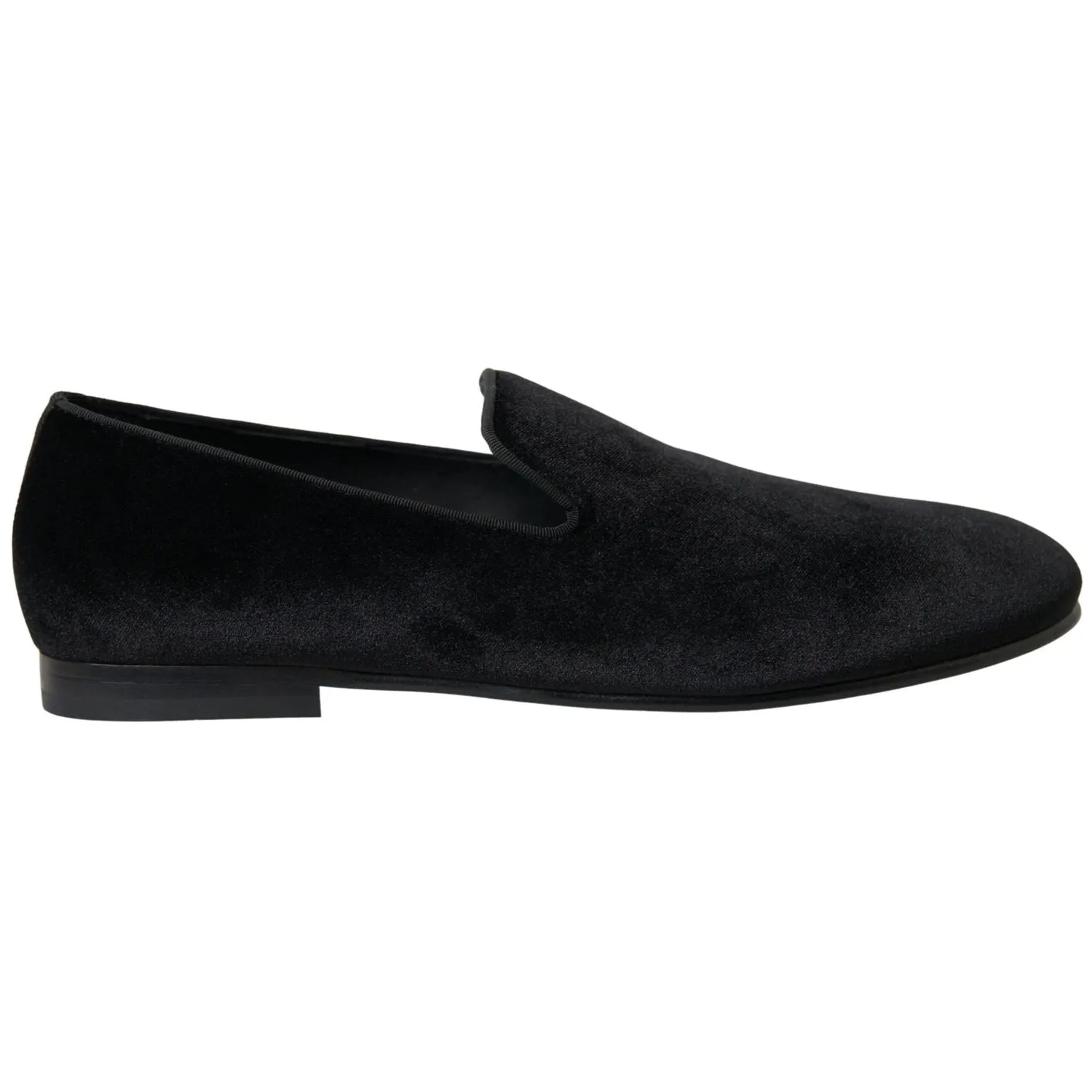 Dolce & Gabbana Black Velvet Loafers Formal Shoes Adrian Loafers Sale