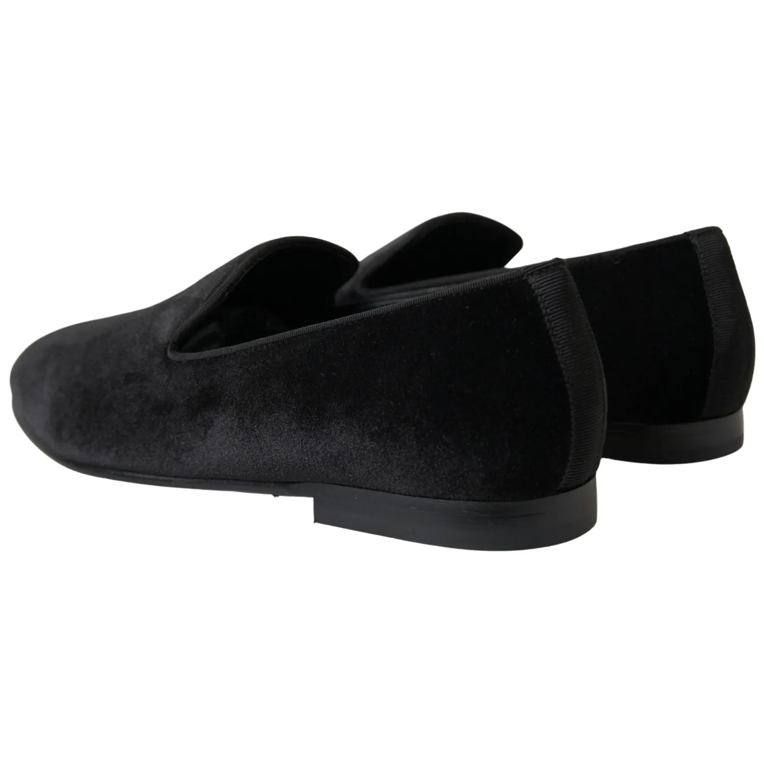 T Strap Loafers Dolce & Gabbana Black Velvet Loafers Formal Shoes
