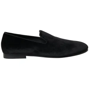 Dolce & Gabbana Black Velvet Loafers Formal Shoes Loafers Definition