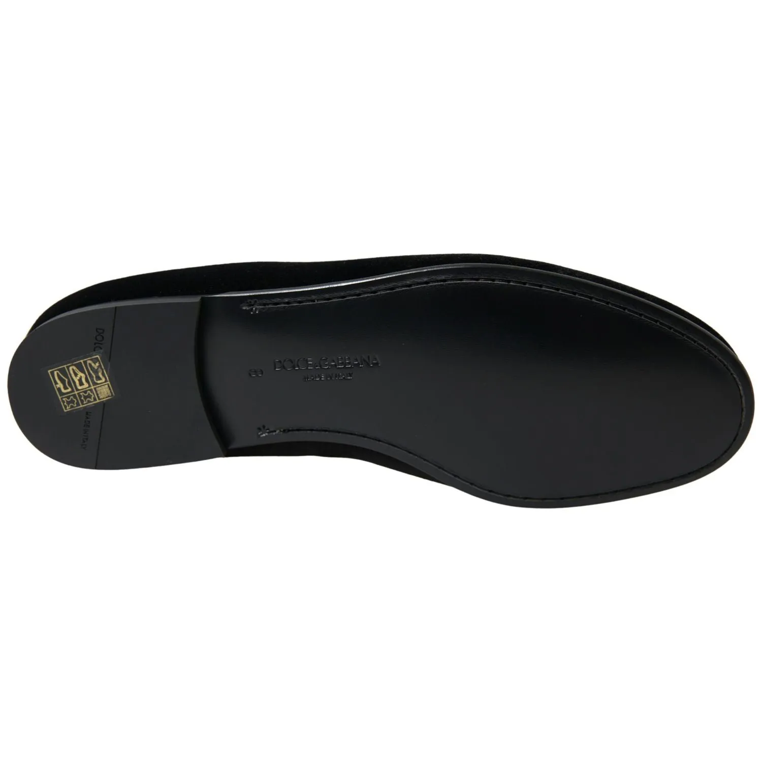Dolce & Gabbana Black Velvet Loafers Formal Shoes Stylish Loafers