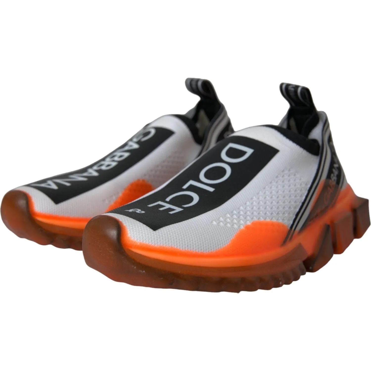 Dc Sneakers Shoes Dolce & Gabbana Black White Orange Slip On Sorrento Sneakers Shoes