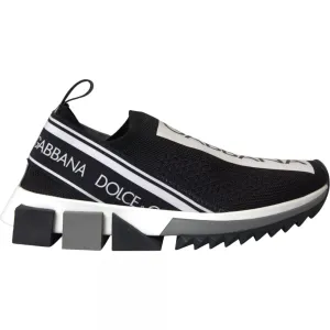 Dolce & Gabbana Black White Slip On Sorrento Sneakers Shoes Feminine Sneakers