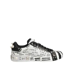 Dolce & Gabbana Black White Studded Low Top Sneakers Shoes Toteme Sneakers