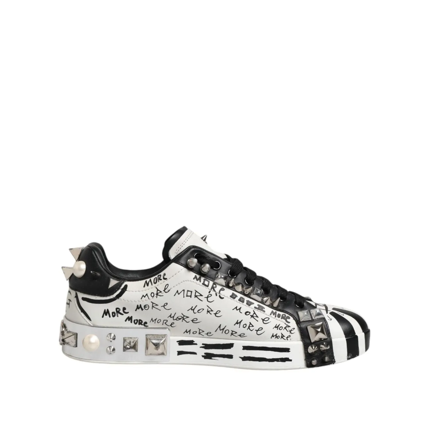 Lanvin Curb Sneakers Sale Dolce & Gabbana Black White Studded Low Top Sneakers Shoes