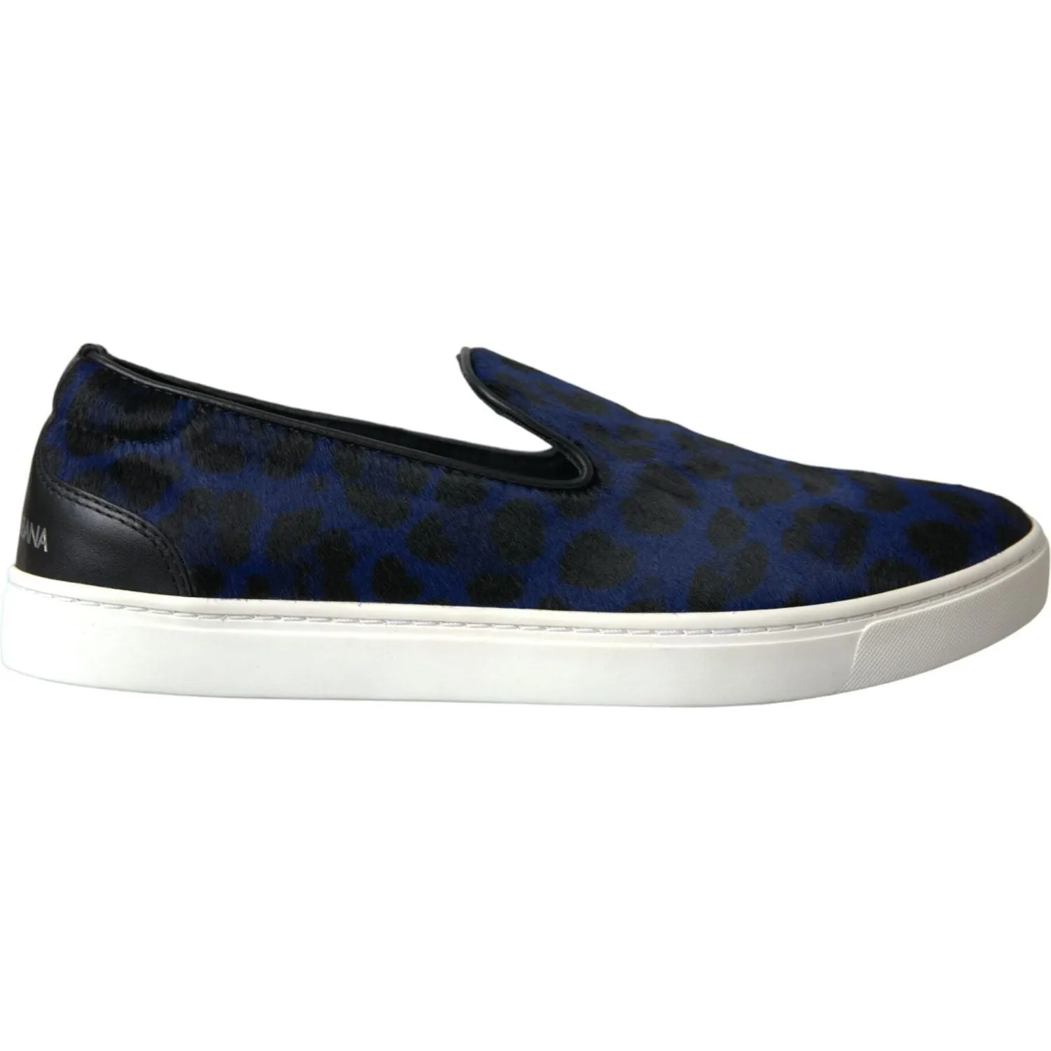 Dolce & Gabbana Blue Calfskin Hair Leopard Sneakers Shoes Orthoture-orthopedic Platform Loafers
