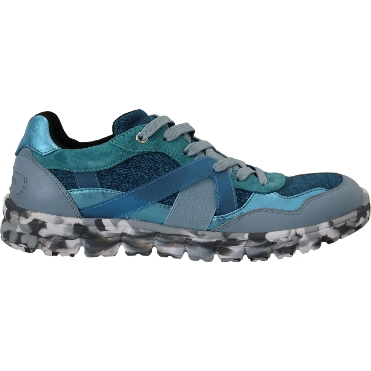 Dolce & Gabbana Blue Gray Leather Sport Low Top Sneakers Sneakers Sold