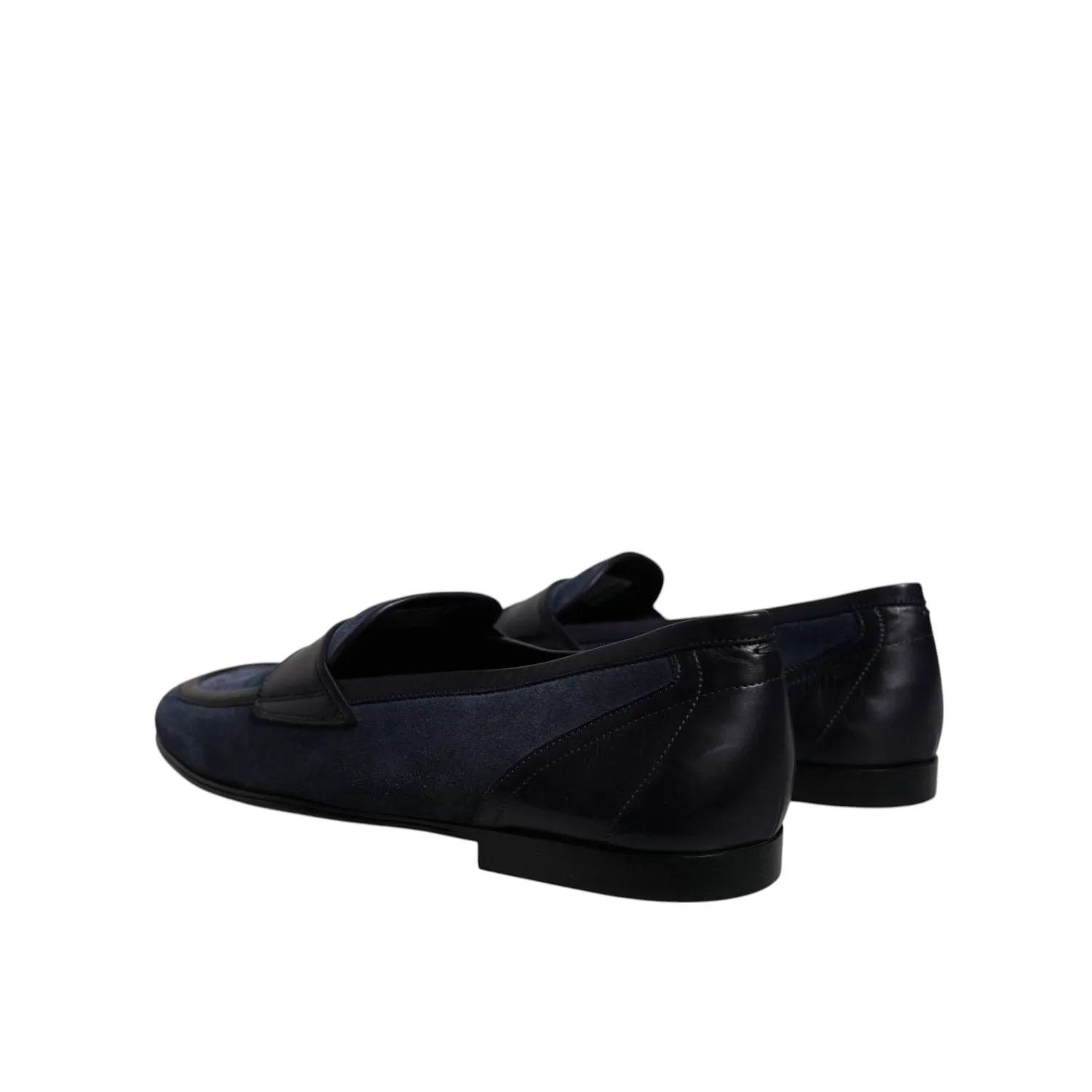 Loafers And Moccasins Dolce & Gabbana Blue Suede Leather Shoes Loafer Moccasin Shoes