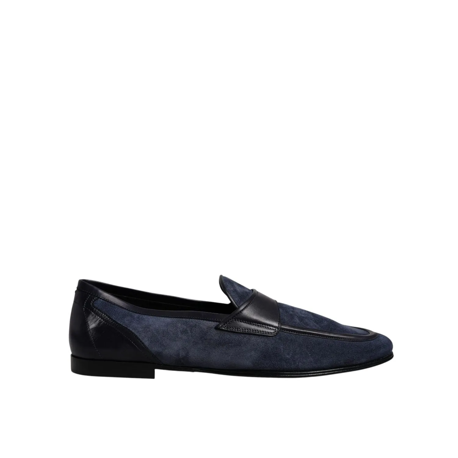 Dolce & Gabbana Blue Suede Leather Shoes Loafer Moccasin Shoes Morjas Penny Loafers