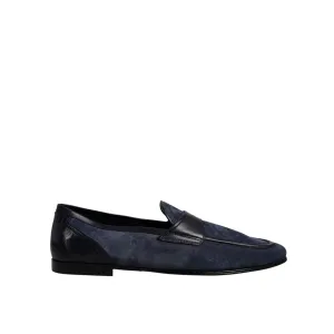 Dolce & Gabbana Blue Suede Leather Shoes Loafer Moccasin Shoes Do Leather Loafers Stretch