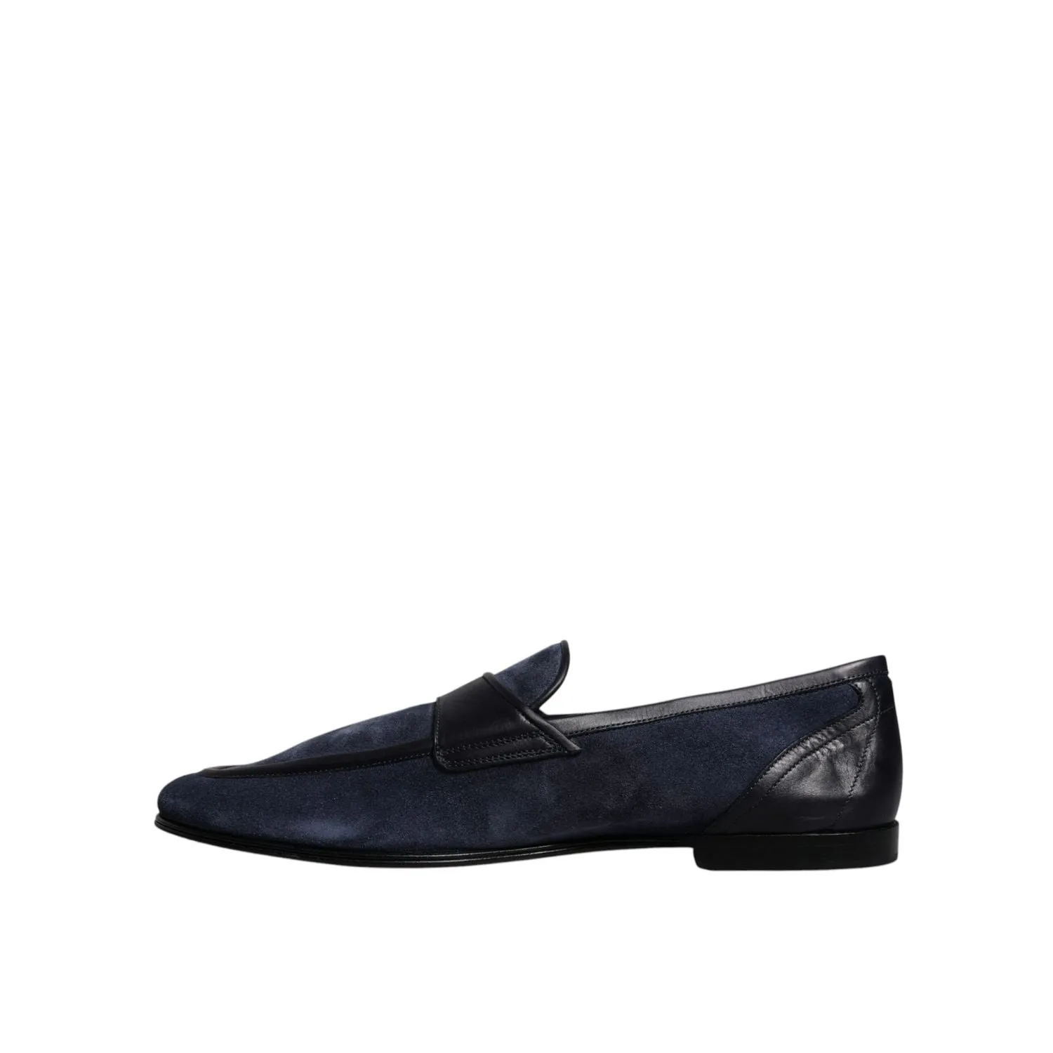 Dolce & Gabbana Blue Suede Leather Shoes Loafer Moccasin Shoes Track Sole Loafers