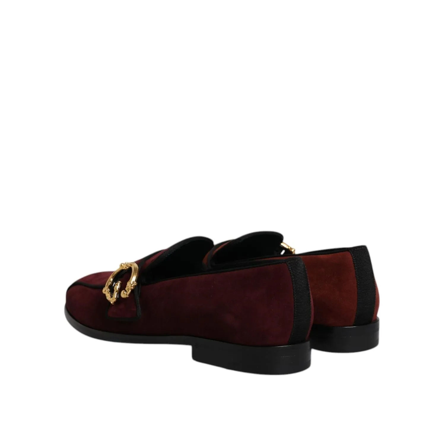Student Leather Loafers Dolce & Gabbana Bordeaux Suede Loafers Formal Men Dress Shoes