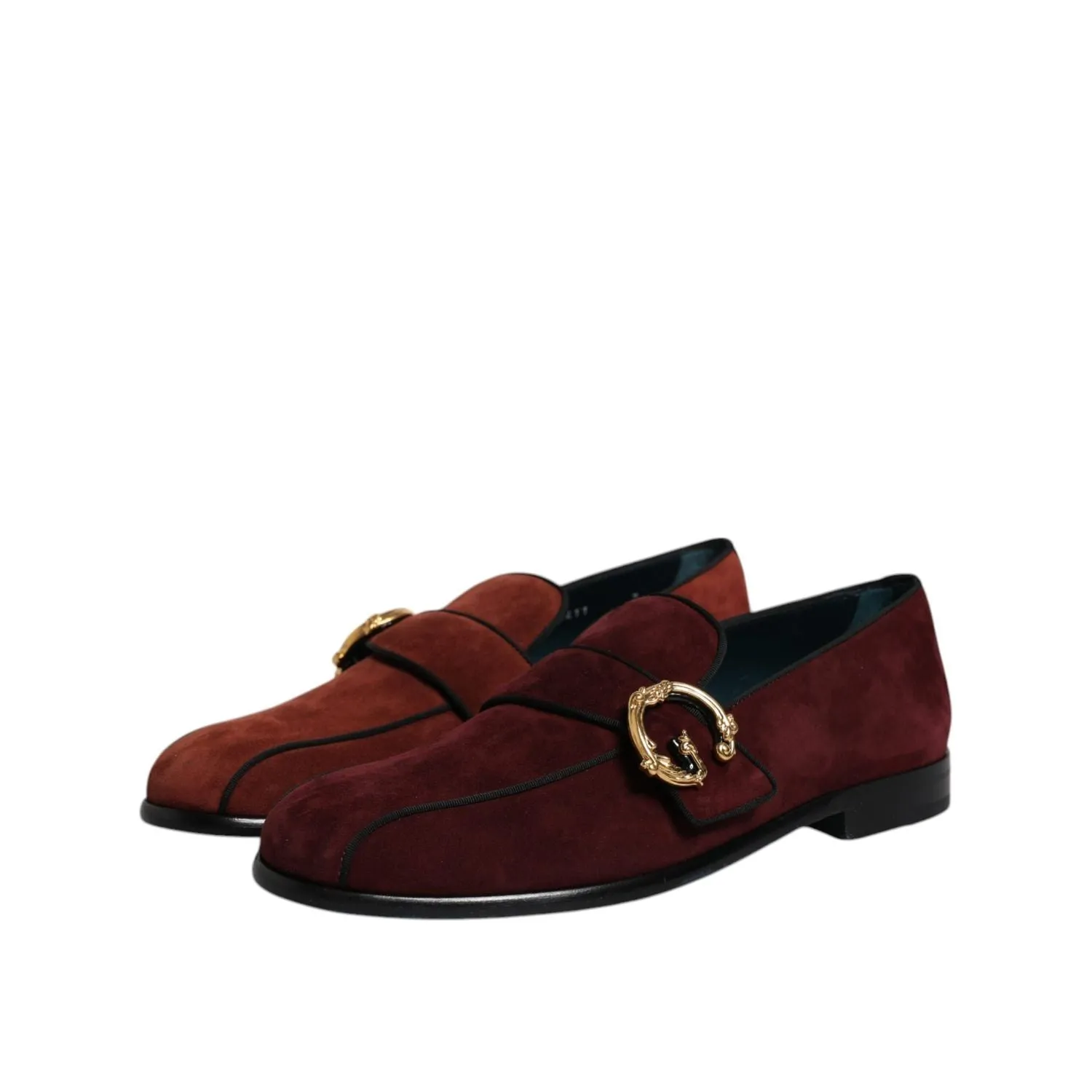 Skolyx Loafers Dolce & Gabbana Bordeaux Suede Loafers Formal Men Dress Shoes