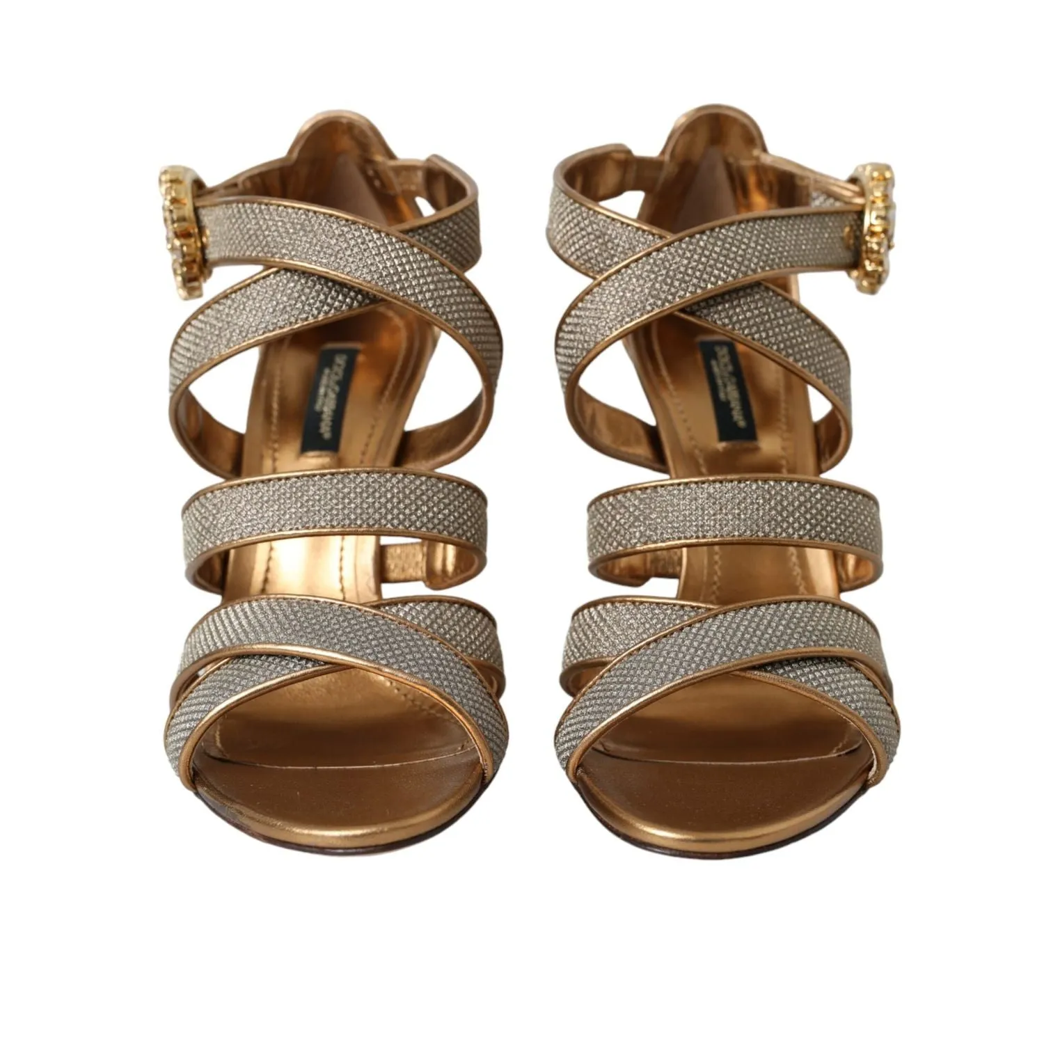 Dolce & Gabbana Bronze Crystal Strap Heels Sandals Shoes Sam Edelman Raffia Sandals