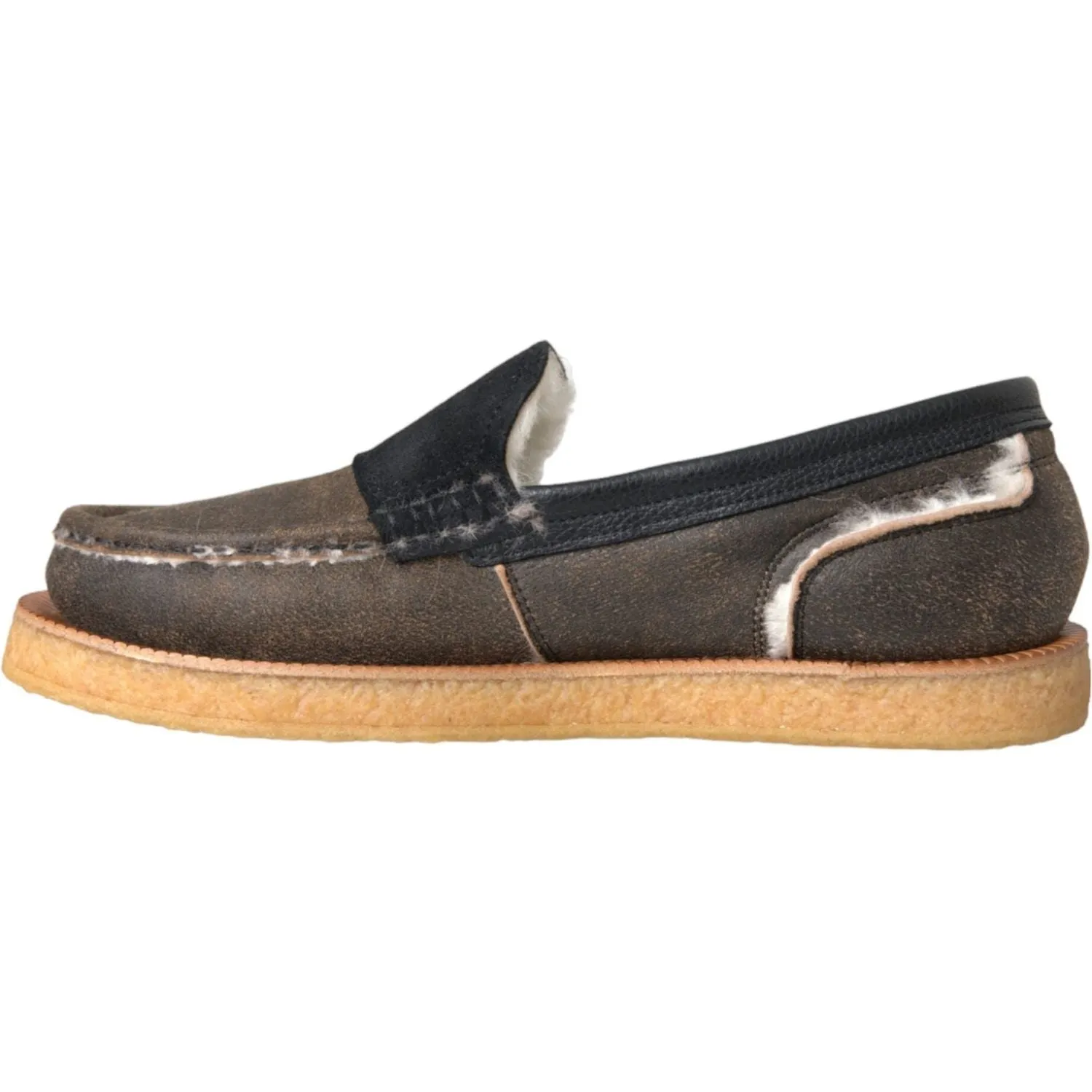 Loafers Raleigh Nc Dolce & Gabbana Brown Black Fur Leather Loafers Men Shoes