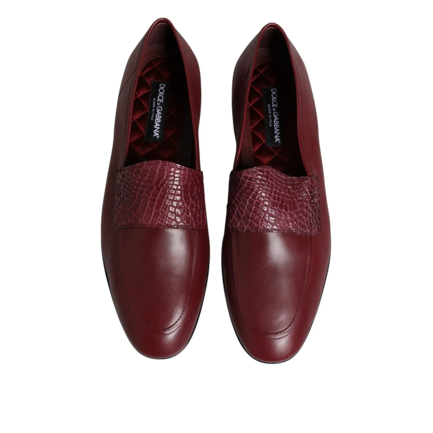 All Loafers Dolce & Gabbana Burgundy Calfskin Leather Formal Slip On Shoes