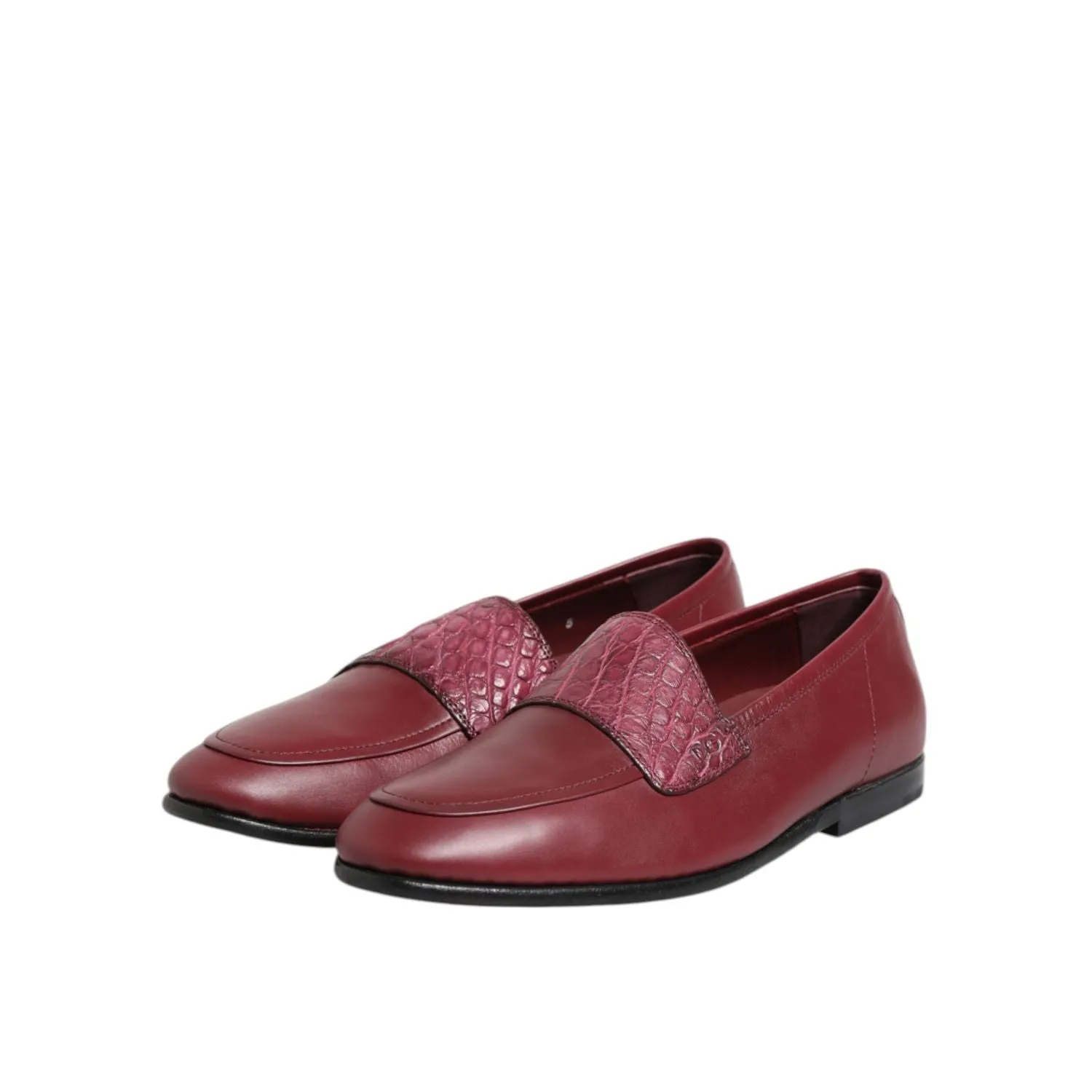 Slim Loafers Dolce & Gabbana Burgundy Leather Formal Slip On Shoes