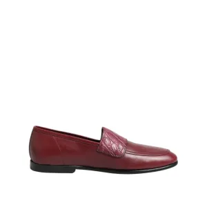 Loafers Narrow Dolce & Gabbana Burgundy Leather Formal Slip On Shoes
