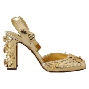 Dolce & Gabbana Gold Studs Vally Slingback Sandals Shoes Sam Edelman Gala Slide Sandals
