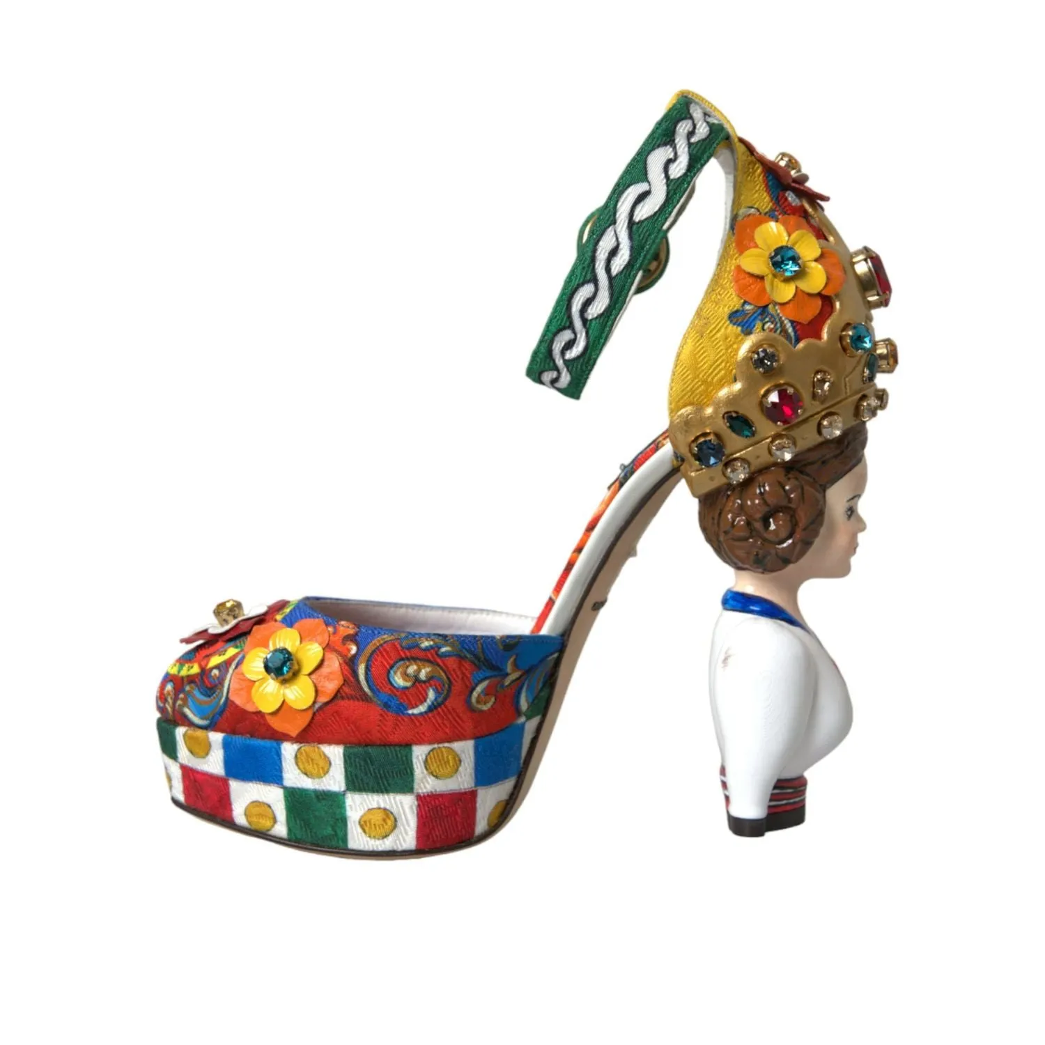 Dolce & Gabbana Multicolor Carretto Embellished Sandals Shoes Italy Sandals