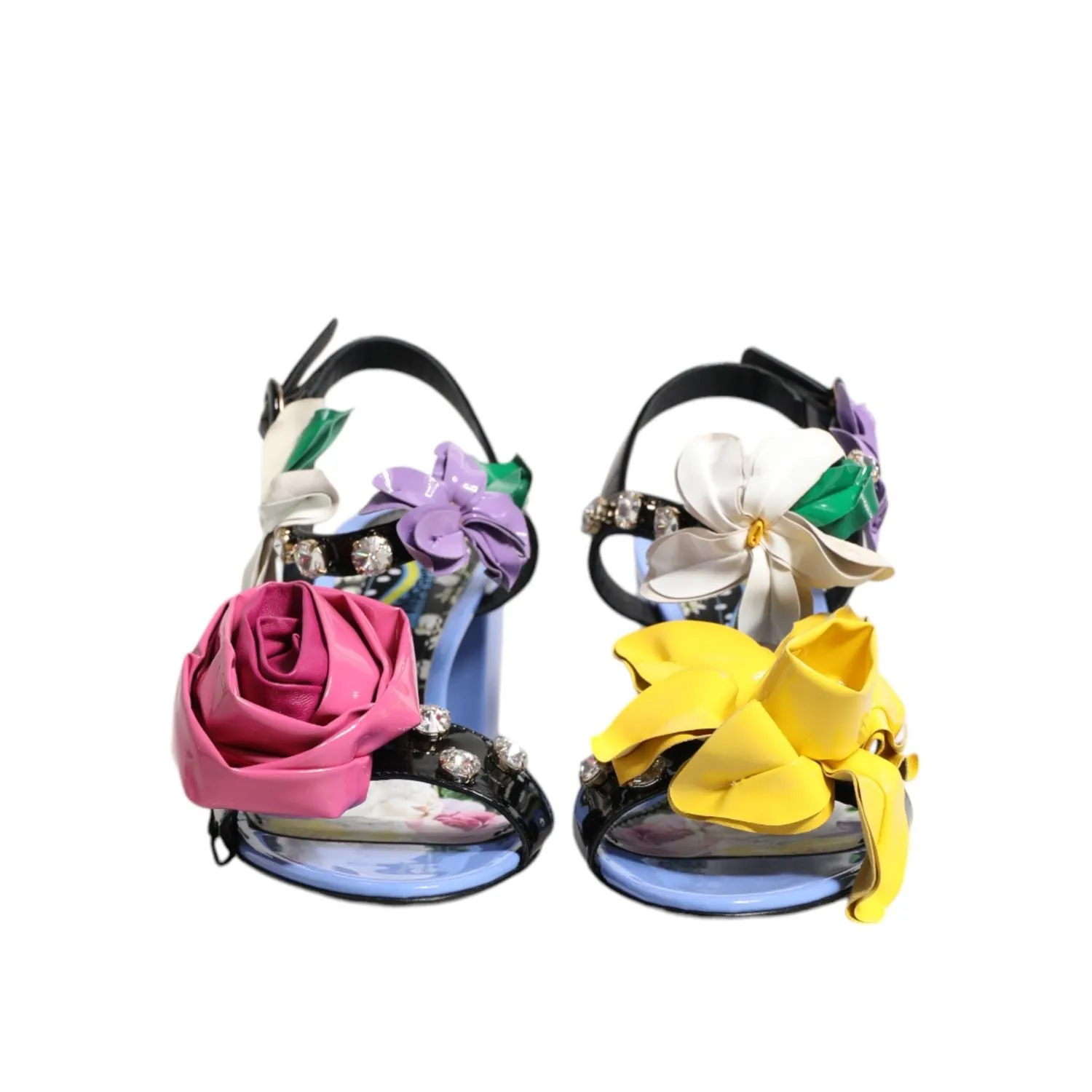 Dolce & Gabbana Multicolor Floral Crystal KEIRA Sandals Shoes Sandals Resort Locations
