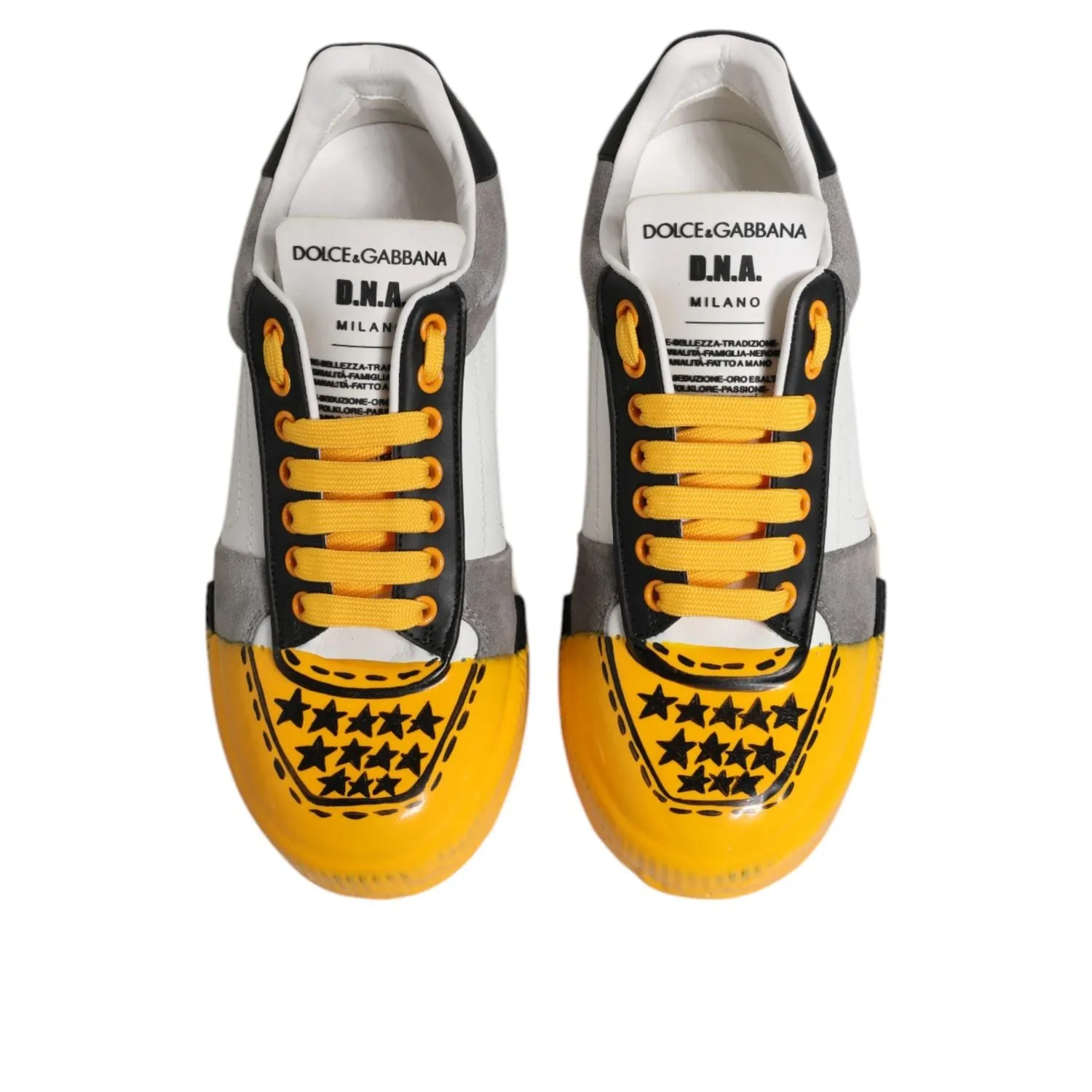 Dolce & Gabbana Multicolor Leather DNA Low Top Sneakers Shoes Casual High Top Sneakers