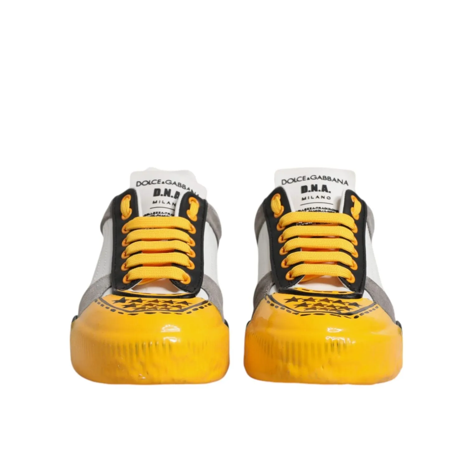 Dolce & Gabbana Multicolor Leather DNA Low Top Sneakers Shoes Tennis Court Sneakers