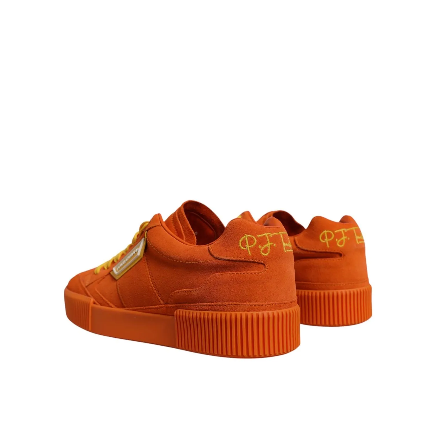 Dolce & Gabbana Orange Miami Leather Low Top Sneakers Shoes Winter Shoes Sneakers