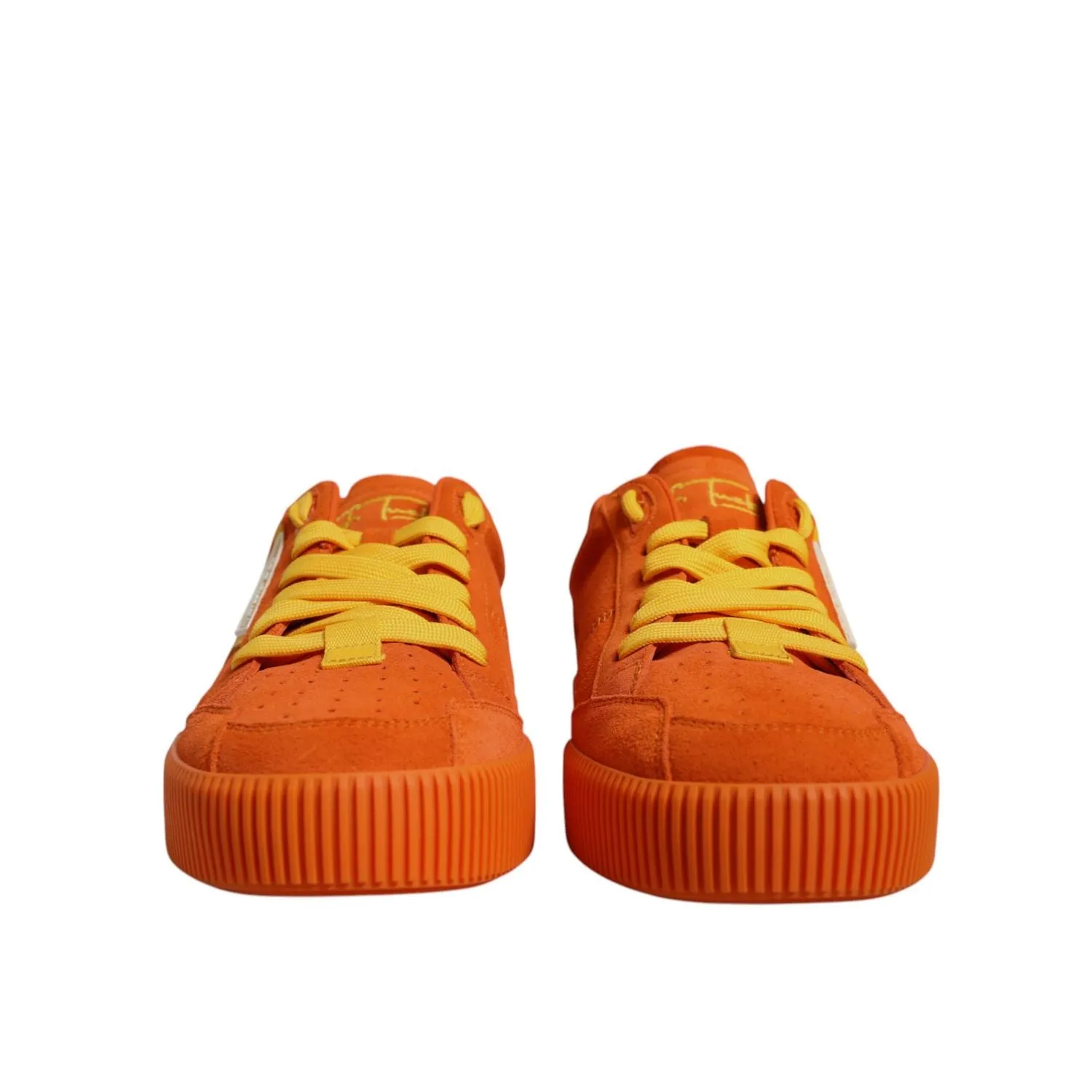 Dolce & Gabbana Orange Miami Leather Low Top Sneakers Shoes 108 Sneakers