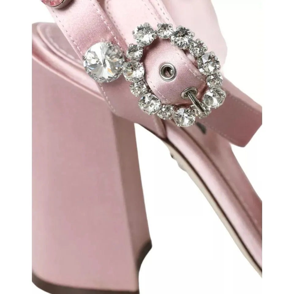 Sandals In Style Dolce & Gabbana Pink Turkey Feather Crystal Sandals Shoes