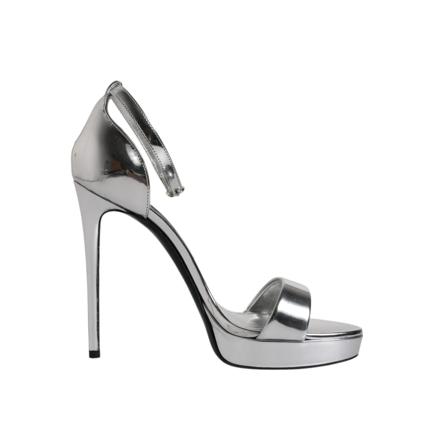 Sandals St Vincent Airport Dolce & Gabbana Silver KEIRA Heels Ankle Strap Sandals Shoes