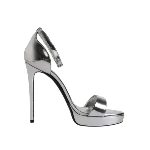 Dolce & Gabbana Silver KEIRA Heels Ankle Strap Sandals Shoes High Heel Sandals
