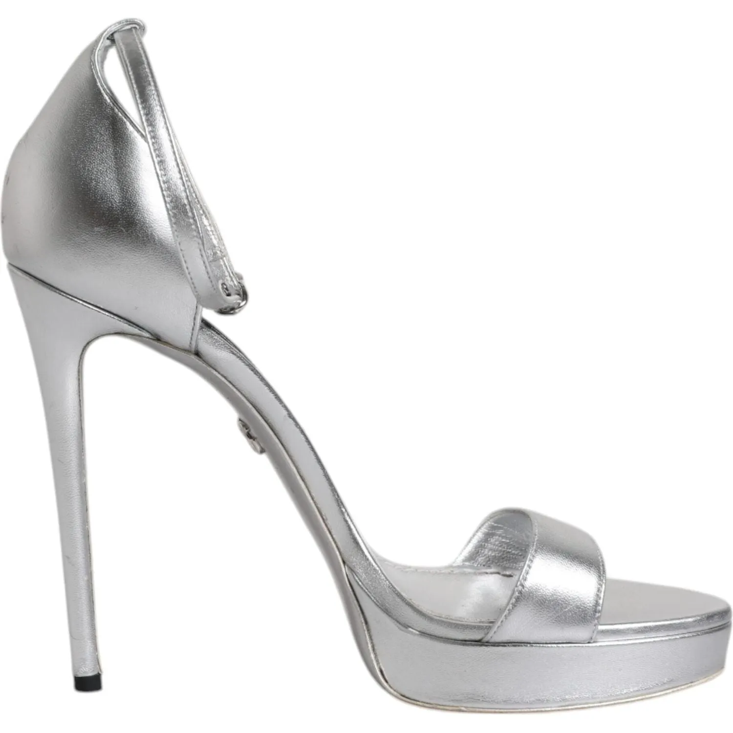 Spirit Sandals Dolce & Gabbana Silver Leather Platform Keira Sandals Shoes